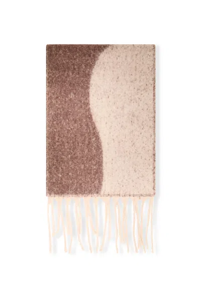 James Lakeland Women's Wave Detail Brown Scarf