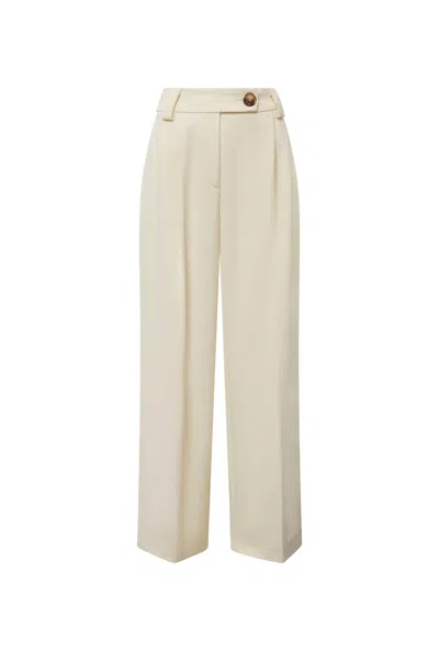 James Lakeland Women's White Button Cream Trousers