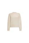 James Lakeland Women's White Cream Pearl Sleeve Jumper In White