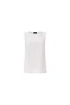 James Lakeland Women's White Linen Button Top