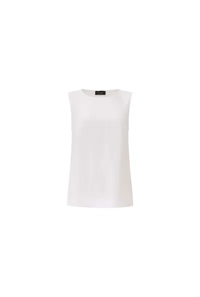 James Lakeland Women's White Linen Button Top