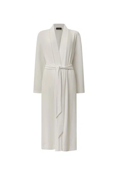 James Lakeland Women's White Long Wrap Jersey Cardigan