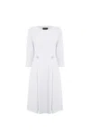 Shop James Lakeland Women's White Pin Tuck Button Midi Dress Cream