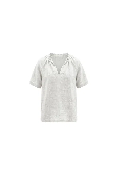 James Lakeland Women's White Pure Linen Blouse