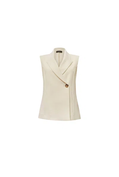 James Lakeland Women's White Suit Cream Vest