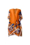 James Lakeland Women's Yellow / Orange Floral Print Kaftan In Yellow/orange