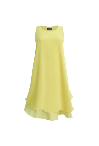 James Lakeland Women's Yellow / Orange Sleeveless Wave Hem Dress Yellow In Yellow/orange