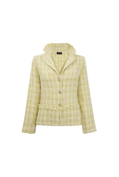 James Lakeland Women's Yellow / Orange Tiered Tweed Jacket Yellow In Yellow/orange