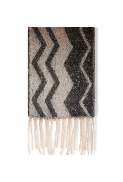 James Lakeland Women's Zig Zag Black Scarf