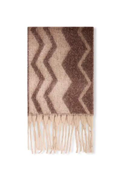 James Lakeland Women's Zig Zag Brown Scarf