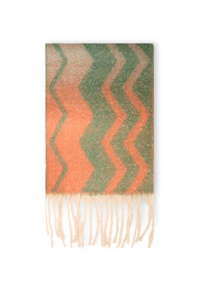James Lakeland Women's Zig Zag Green Scarf