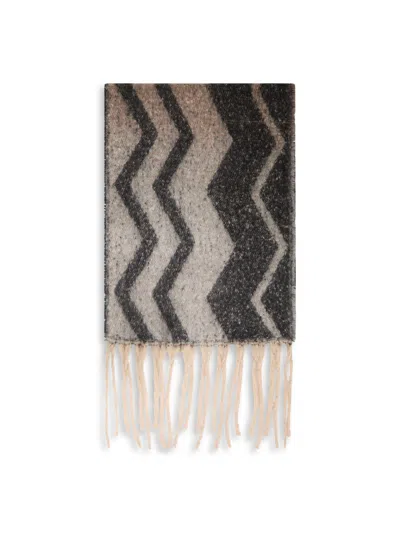 James Lakeland Zig Zag Scarf In Black