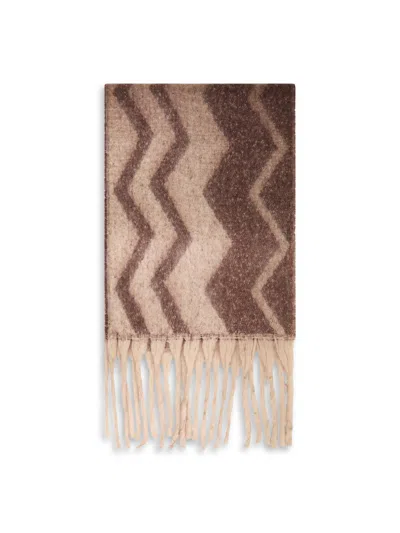 James Lakeland Zig Zag Scarf In Brown