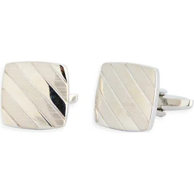 James Michael Brushed & Polished Cuff Links In Silver