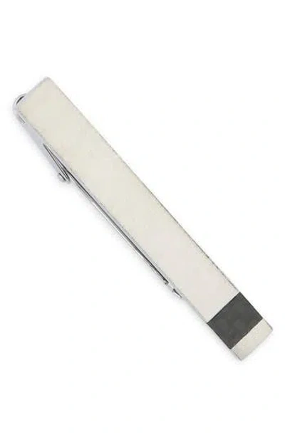 James Michael Carbon Fiber Tie Bar In Silver