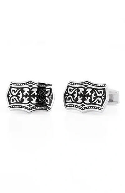 James Michael Tattoo Cuff Links In Silver