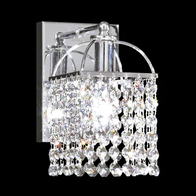 James Moder Contemporary 8" High Silver And Crystal Wall Sconce