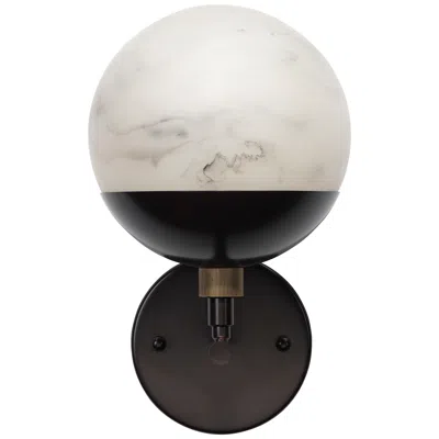 James Moder Jamie Young Metro 12" High Oil Rubbed Bronze Alabaster Wall Sconce