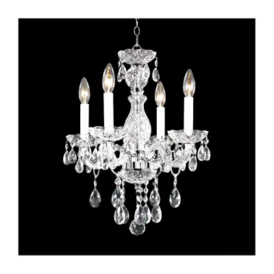 James Moder Palace Ice 16" Wide Silver And Crystal 4-light Chandelier