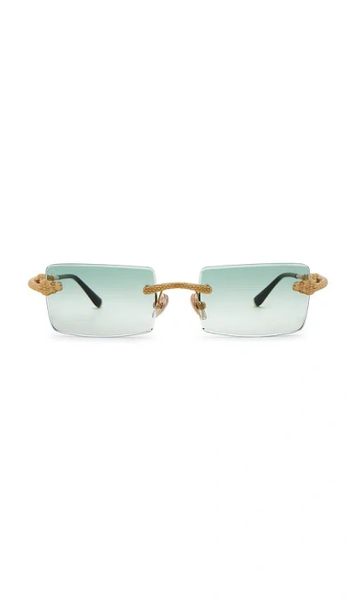 James Oro Serpent Authentic Glasses In Green