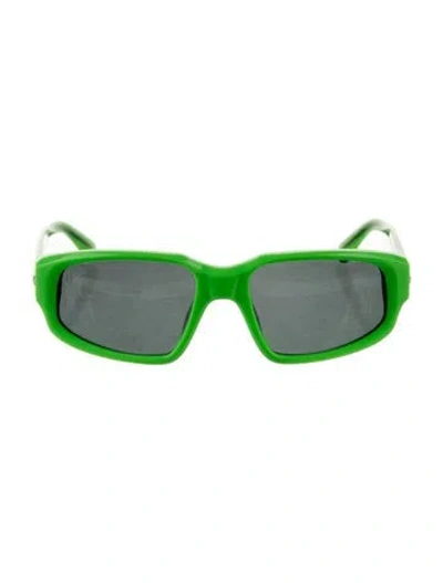 Pre-owned James Oro Square Tinted Sunglasses In Gold/green