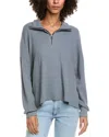 James Perse Half Zip Pullover In Blue
