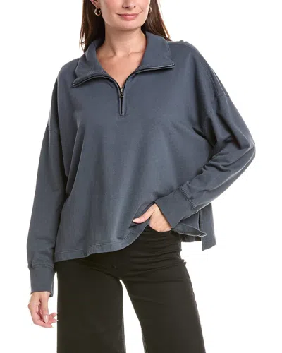 James Perse 1/2-zip Pullover In Blue