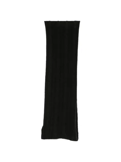 James Perse Cashmere Cable-knit Scarf In Black