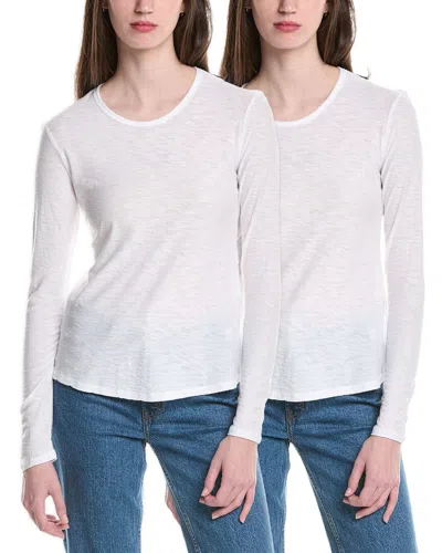 James Perse 2pk Crew Neck T-shirt In White