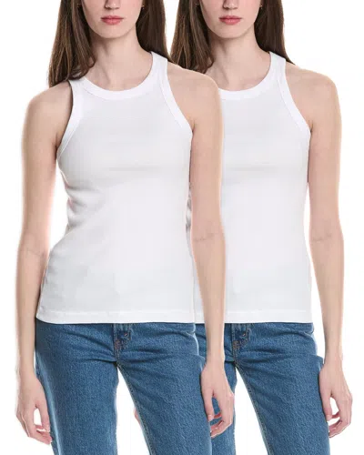 James Perse 2pk Cutaway Rib Tank In White