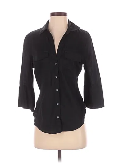 Pre-owned James Perse 3/4 Sleeve Button Down Shirt In Black