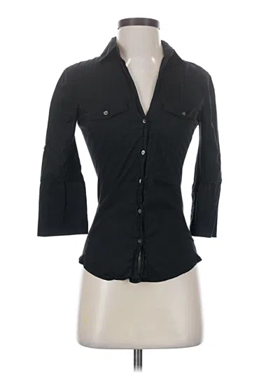 Pre-owned James Perse 3/4 Sleeve Button Down Shirt In Black