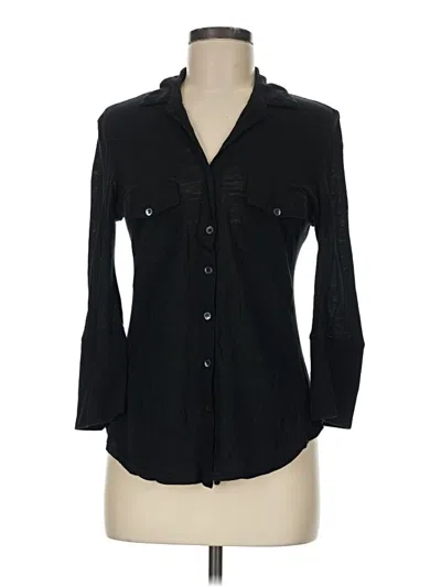 Pre-owned James Perse 3/4 Sleeve Button Down Shirt In Black