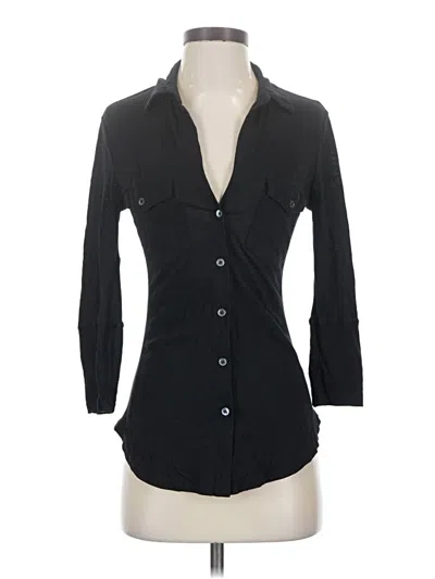 Pre-owned James Perse 3/4 Sleeve Button Down Shirt In Black