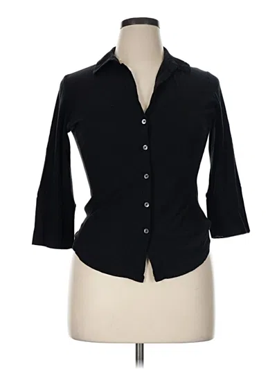 Pre-owned James Perse 3/4 Sleeve Button Down Shirt In Black