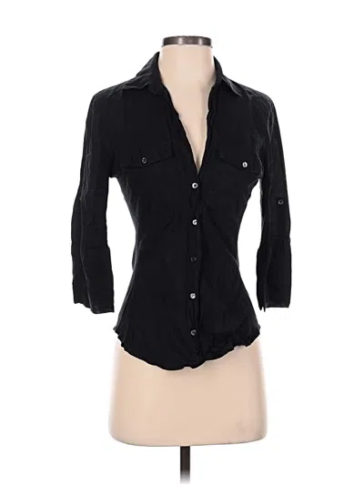 Pre-owned James Perse 3/4 Sleeve Button Down Shirt In Black