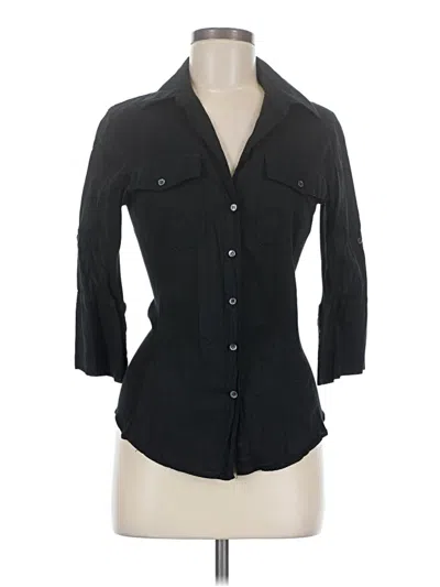 Pre-owned James Perse 3/4 Sleeve Button Down Shirt In Black