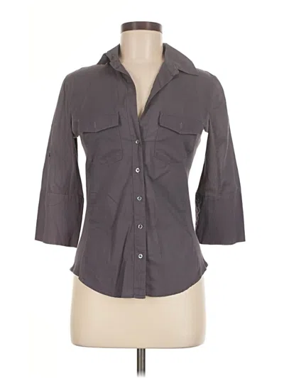 Pre-owned James Perse 3/4 Sleeve Button Down Shirt In Gray