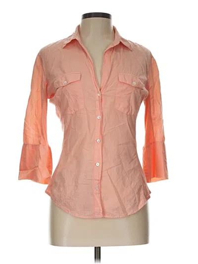 Pre-owned James Perse 3/4 Sleeve Button Down Shirt In Orange