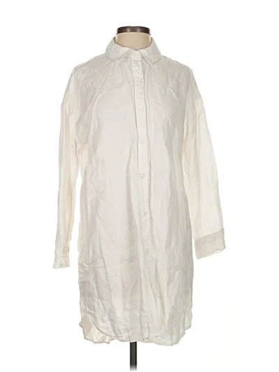 Pre-owned James Perse 3/4 Sleeve Button Down Shirt In White