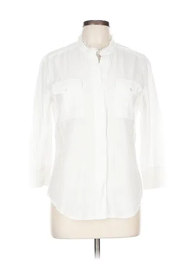 Pre-owned James Perse 3/4 Sleeve Button Down Shirt In White