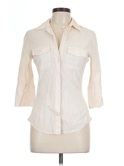 Pre-owned James Perse 3/4 Sleeve Button Down Shirt In White