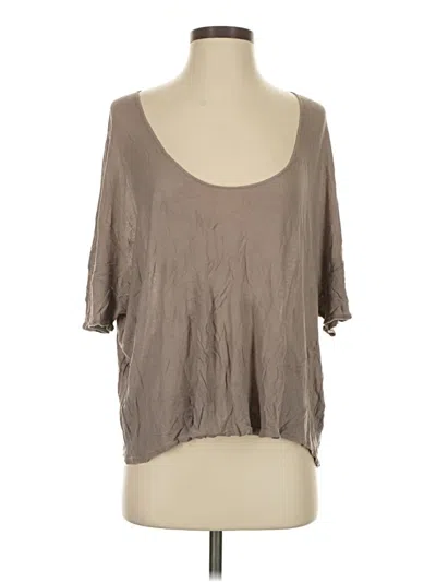 Pre-owned James Perse 3/4 Sleeve Top Gray Scoop Neck Tops