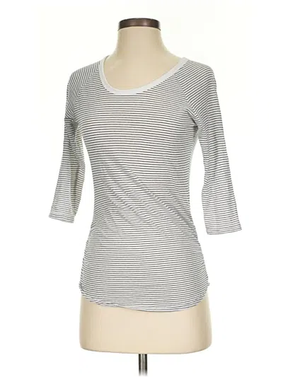 Pre-owned James Perse 3/4 Sleeve Top Gray Scoop Neck Tops