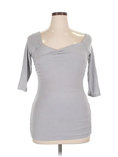 Pre-owned James Perse 3/4 Sleeve Top Gray Sweetheart Neckline Tops