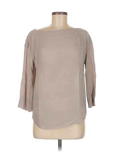 Pre-owned James Perse 3/4 Sleeve Top Tan Boatneck Tops In Brown