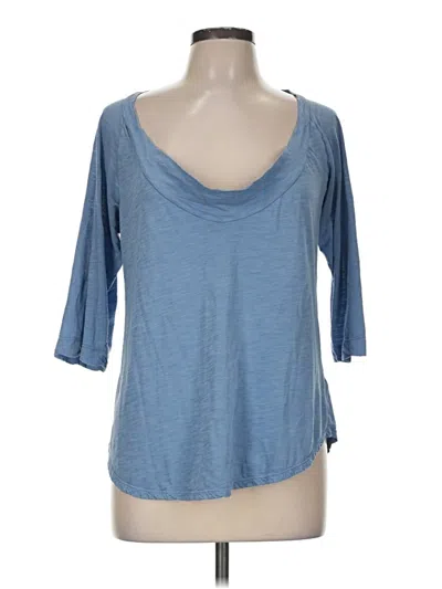 Pre-owned James Perse 3/4 Sleeve T-shirt In Blue
