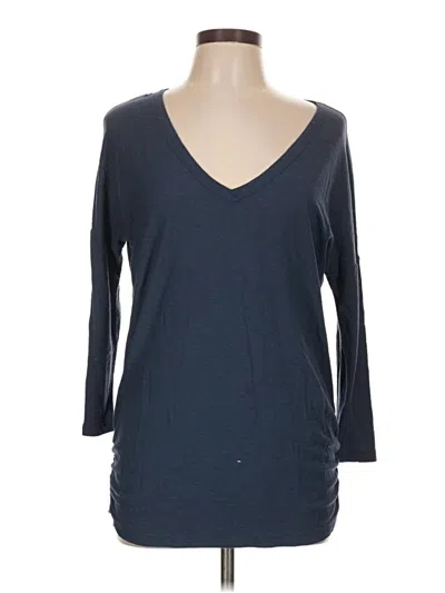 Pre-owned James Perse 3/4 Sleeve T-shirt In Blue