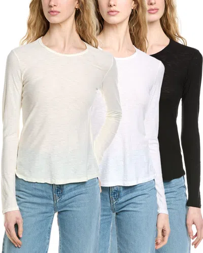 James Perse 3pk Crew Neck T-shirt In Black