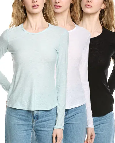 James Perse 3pk Crew Neck T-shirt In Multi